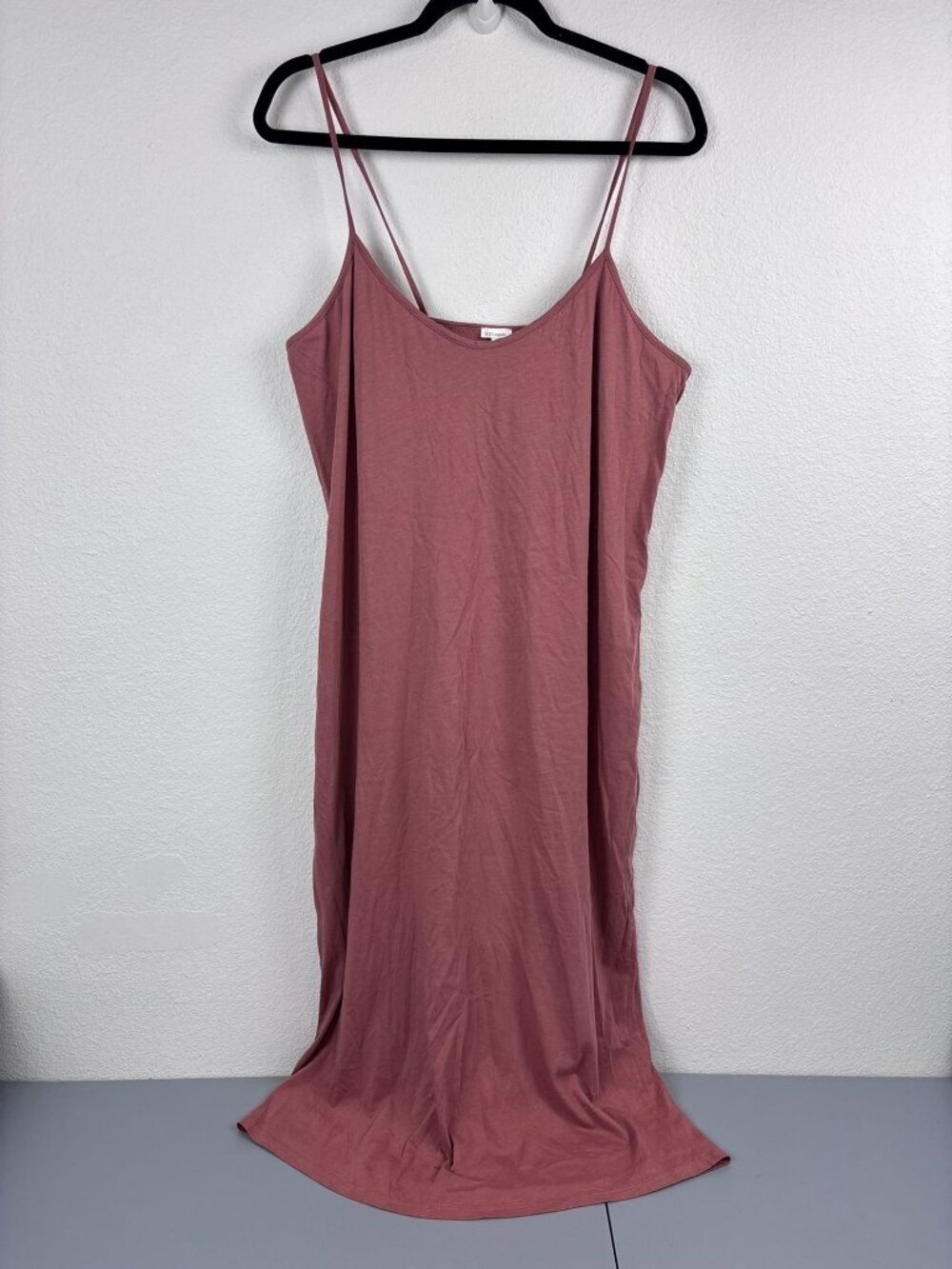 Skin Organic women's 3 Large terracotta pima cotton slip midi dress loungewear